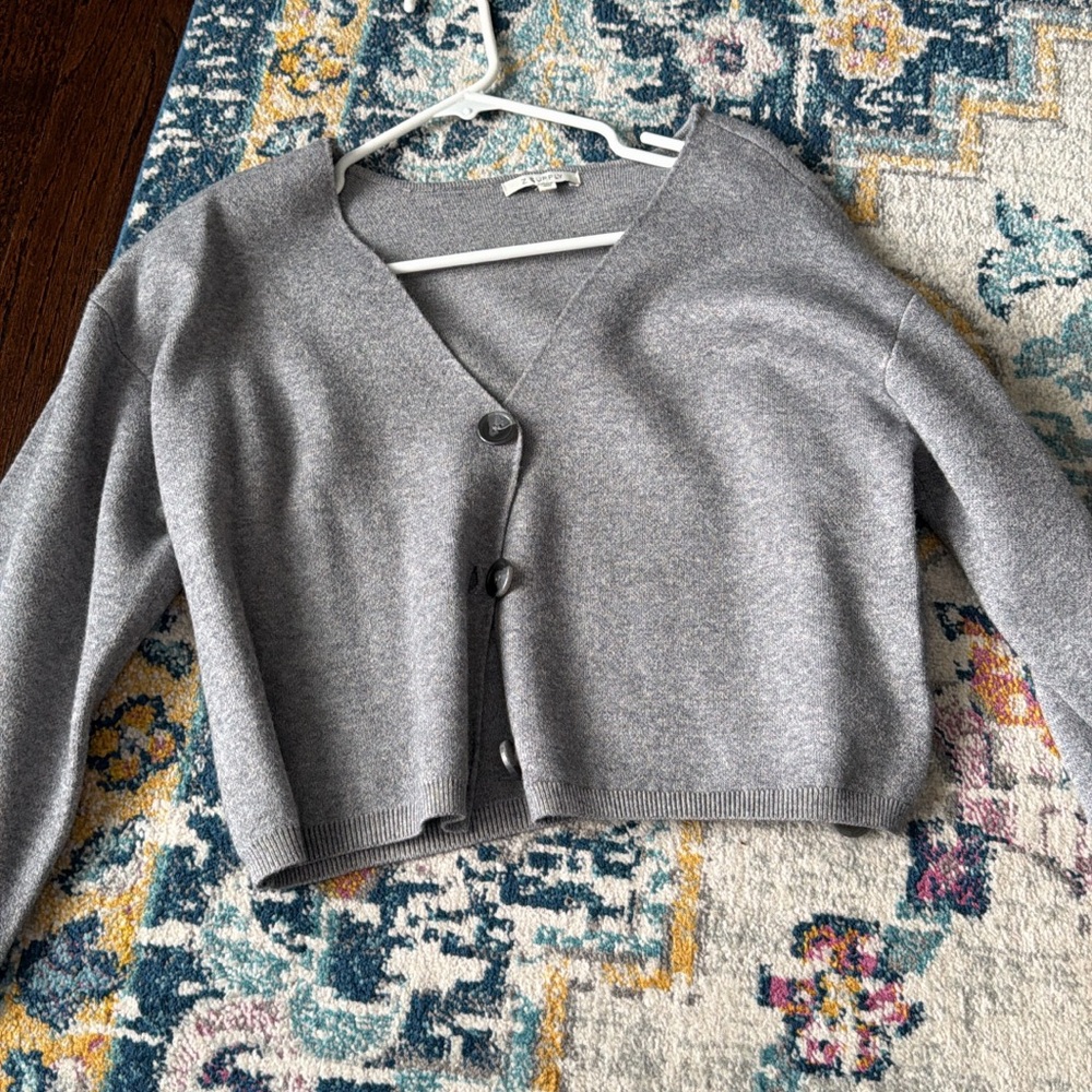 Z Supply Heather Gray Button-Up Cardigan